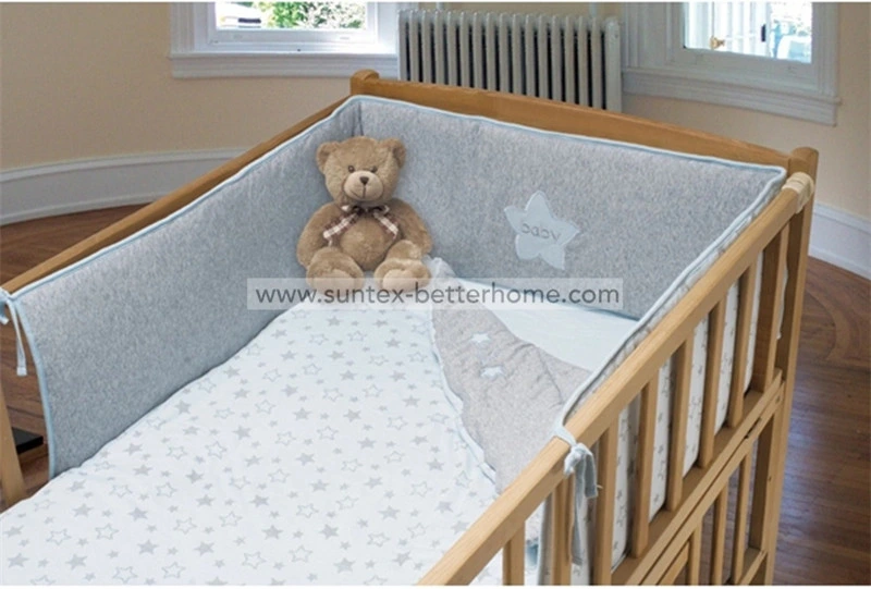 Wholesale Cotton Jersey Baby Crib Bedding Set 3PCS Crib Bumper Set Duvet Cover Fitted Sheet