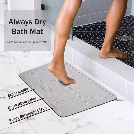 Tapis de bain de diatomée à séchage rapide antidérapant de conception personnalisée